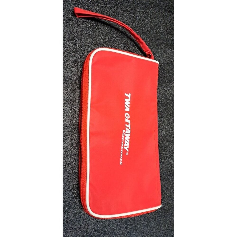 VTG TWA‎ Airlines Getaway Vacations Document/Amenity Bag Wristlet 10x6" Zippered